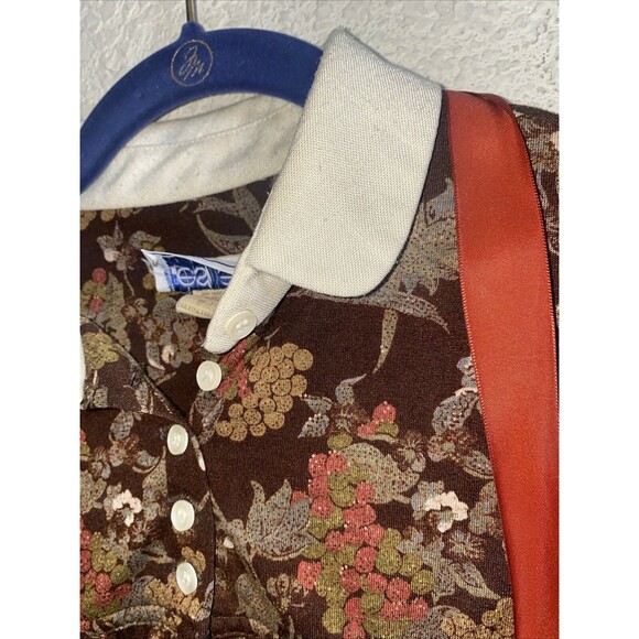 Vintage Leslie Fay Floral Paisley 70s Dress prairie peasant Lagen Cottage Hippie - Picture 13 of 14